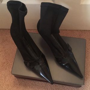 Anne Klein pointy sock booties